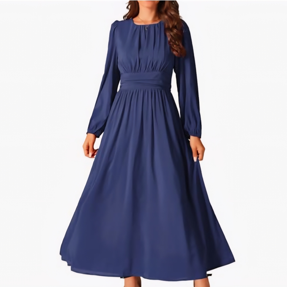 Seta T Womens Cocktail Party Dress Crewneck Lantern Long Sleeves A-Line Chiffon